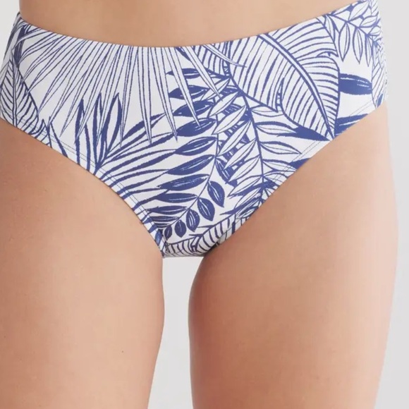 Jantzen NWT Blue and White Tropical Hipster Bikini Bottom - Picture 1 of 10